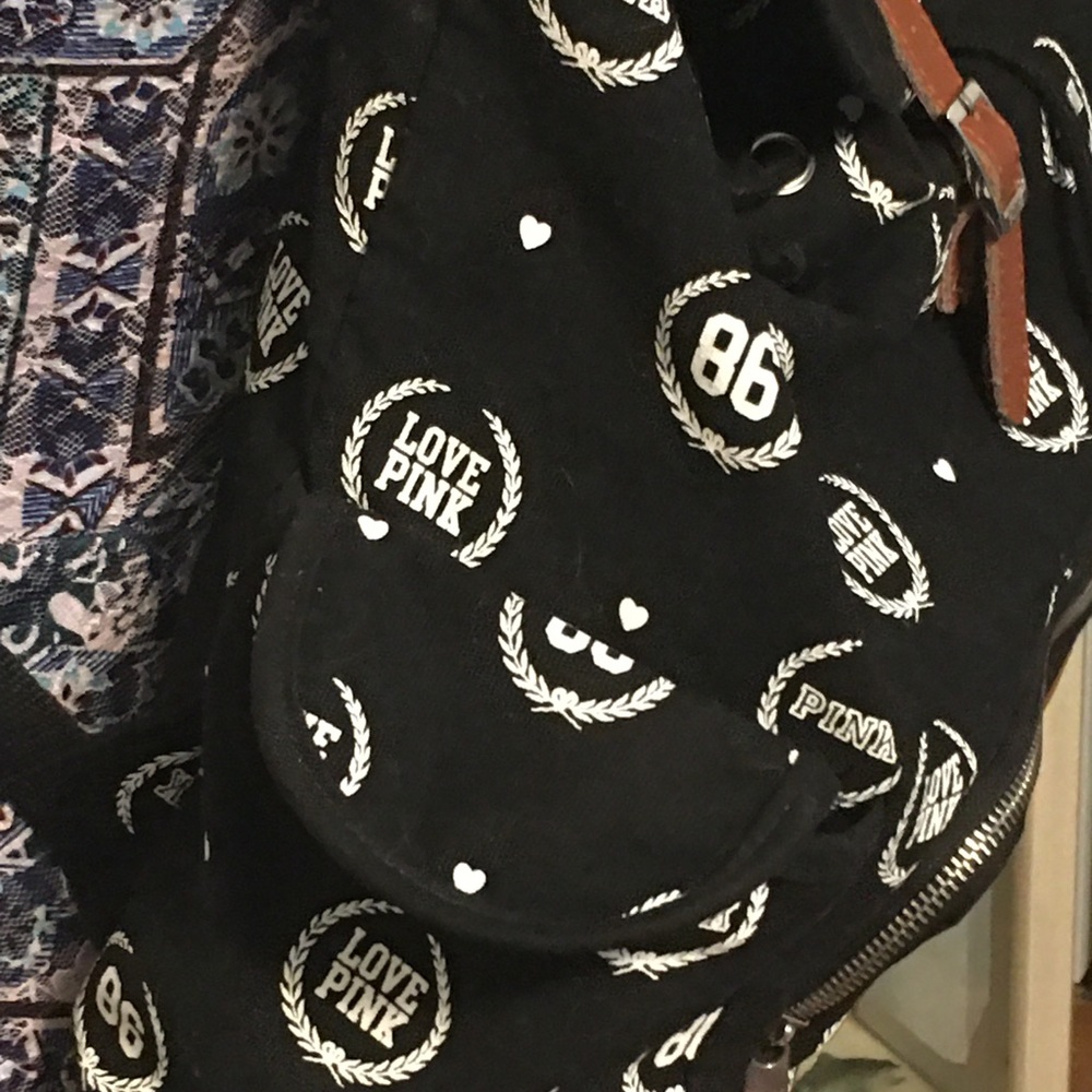 Black Victoria Secret backpack with VS